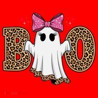 Cute Halloween Boo Ghost Vibes Spooky Season Santa Hat thumb 1