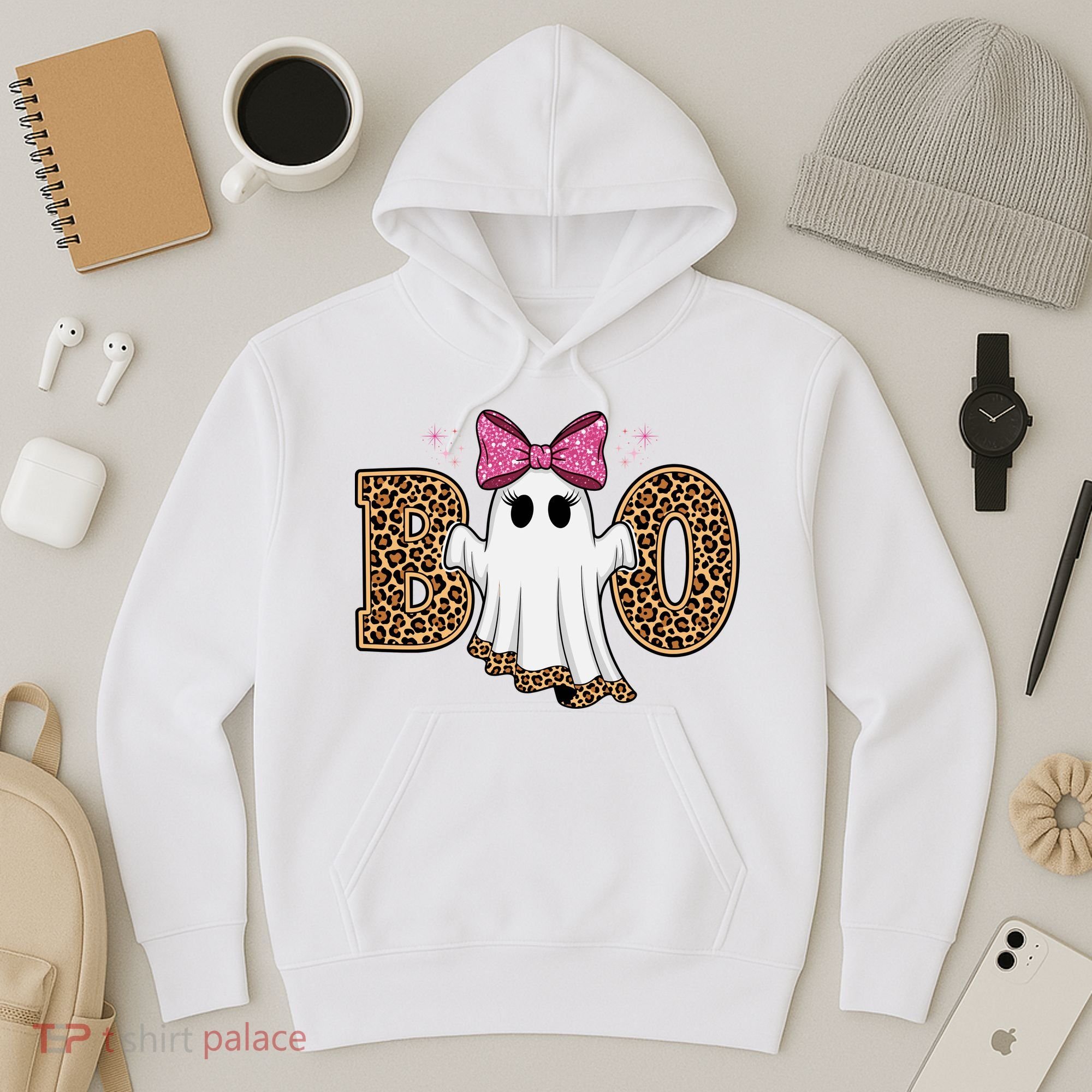 Cute Halloween Boo Ghost Vibes Spooky Season Hoodie