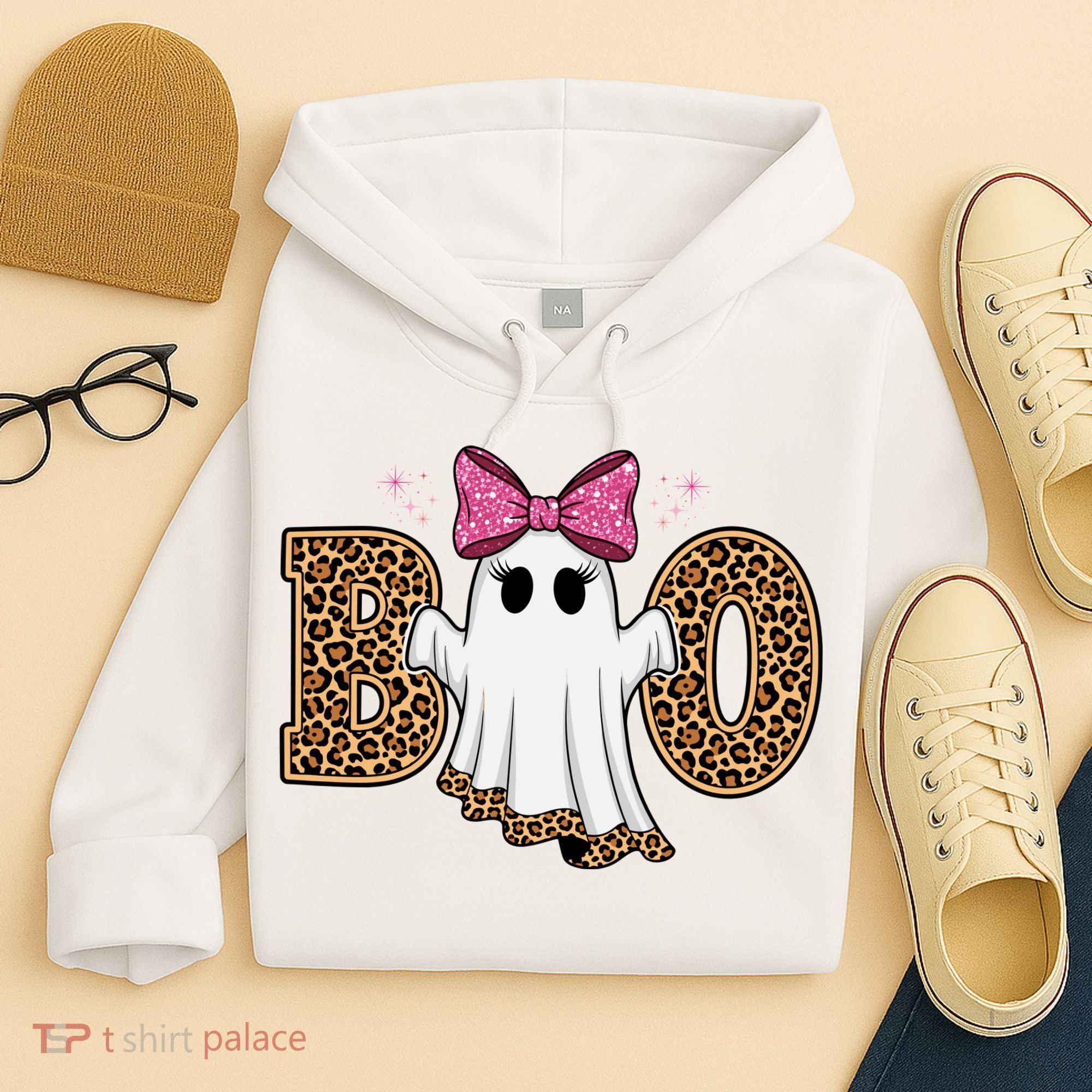 Cute Halloween Boo Ghost Vibes Spooky Season Hoodie