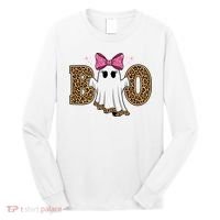 Cute Halloween Boo Ghost Vibes Spooky Season Long Sleeve Shirt thumb 0