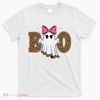 Cute Halloween Boo Ghost Vibes Spooky Season T-Shirt thumb 0