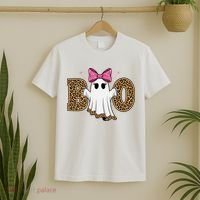 Cute Halloween Boo Ghost Vibes Spooky Season T-Shirt thumb 2