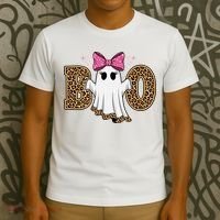 Cute Halloween Boo Ghost Vibes Spooky Season T-Shirt thumb 3