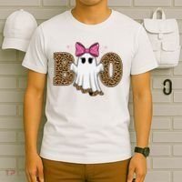 Cute Halloween Boo Ghost Vibes Spooky Season T-Shirt thumb 6