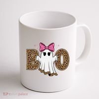Cute Halloween Boo Ghost Vibes Spooky Season Coffee Mug thumb 1