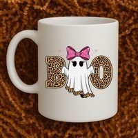 Cute Halloween Boo Ghost Vibes Spooky Season Coffee Mug thumb 2