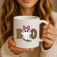 Cute Halloween Boo Ghost Vibes Spooky Season Coffee Mug thumb 3