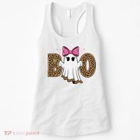 Cute Halloween Boo Ghost Vibes Spooky Season Women's Tank Top thumb 0