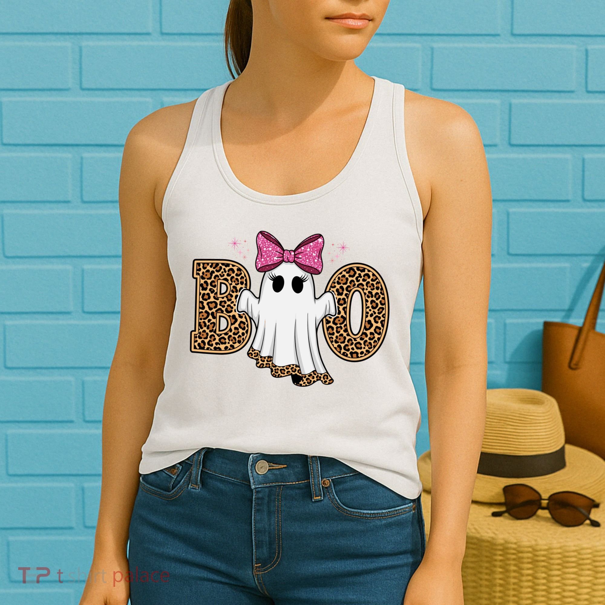Cute Halloween Boo Ghost Vibes Spooky Season Women's Tank Top