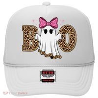Cute Halloween Boo Ghost Vibes Spooky Season Hat thumb 0