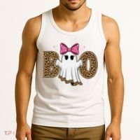 Cute Halloween Boo Ghost Vibes Spooky Season Tank Top thumb 3