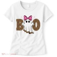 Cute Halloween Boo Ghost Vibes Spooky Season Women's T-Shirt thumb 0