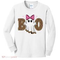 Cute Halloween Boo Ghost Vibes Spooky Season Kids Long Sleeve Shirt thumb 0