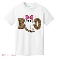 Cute Halloween Boo Ghost Vibes Spooky Season Kids T-Shirt thumb 0