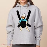 Carlos Hangover Baby with sunglasses in a strap Ladies Heavyweight Boxy Pullover Hoodie thumb 0