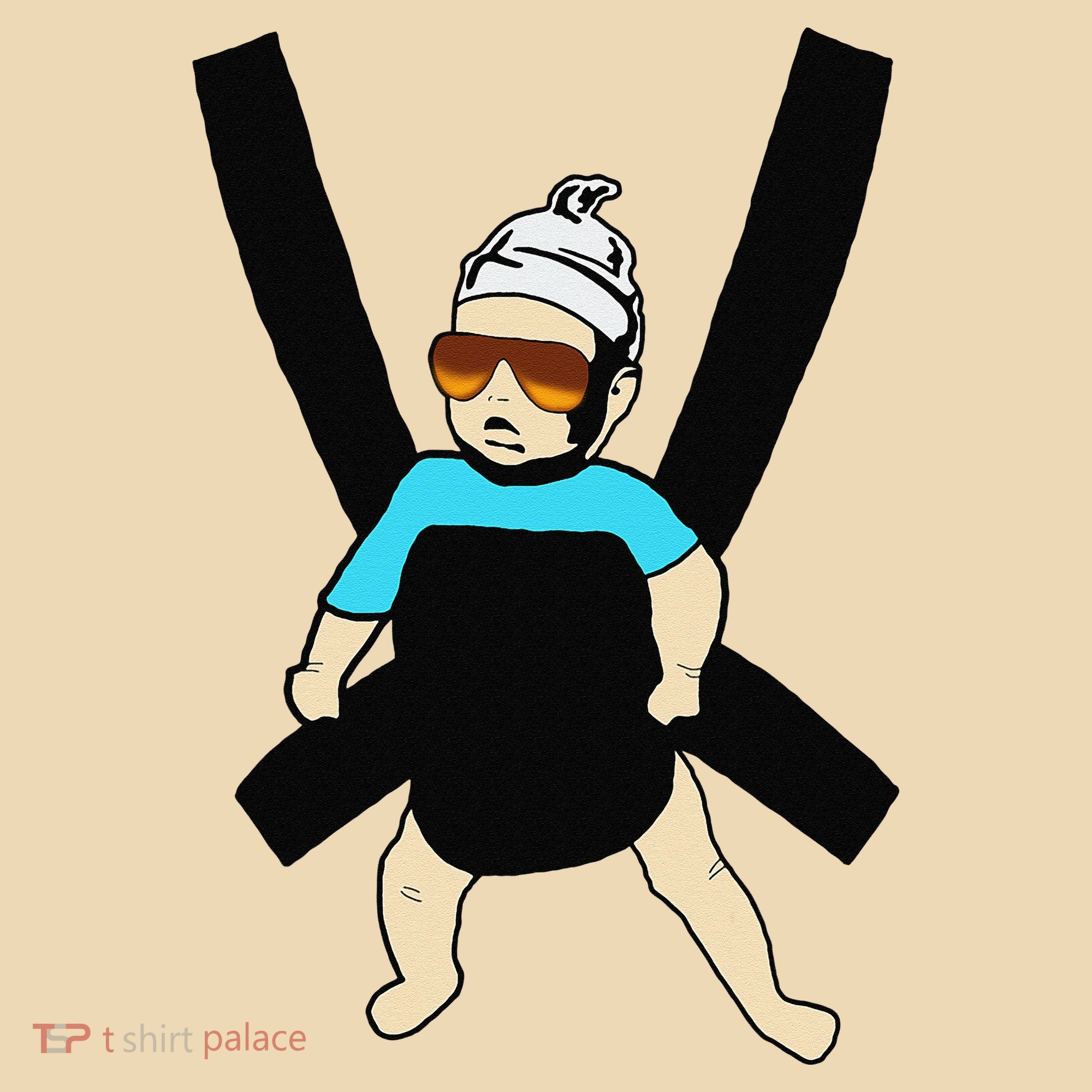 Carlos Hangover Baby with sunglasses in a strap Tote Bag