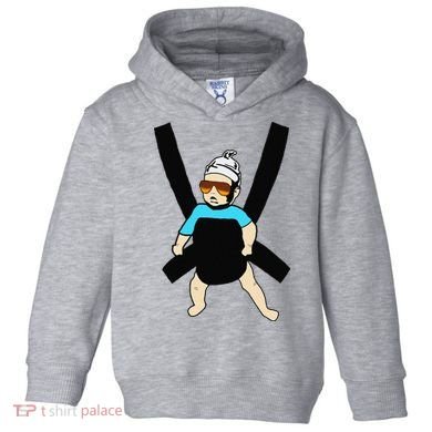 Carlos Hangover Baby with sunglasses in a strap Toddler Hoodie