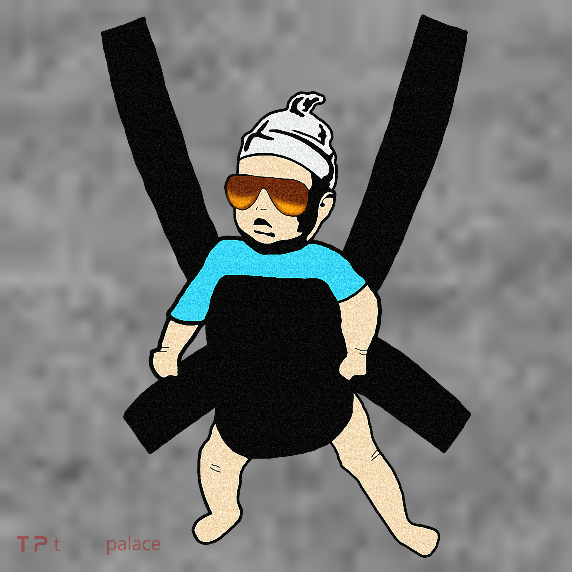 Carlos Hangover Baby with sunglasses in a strap Toddler Hoodie