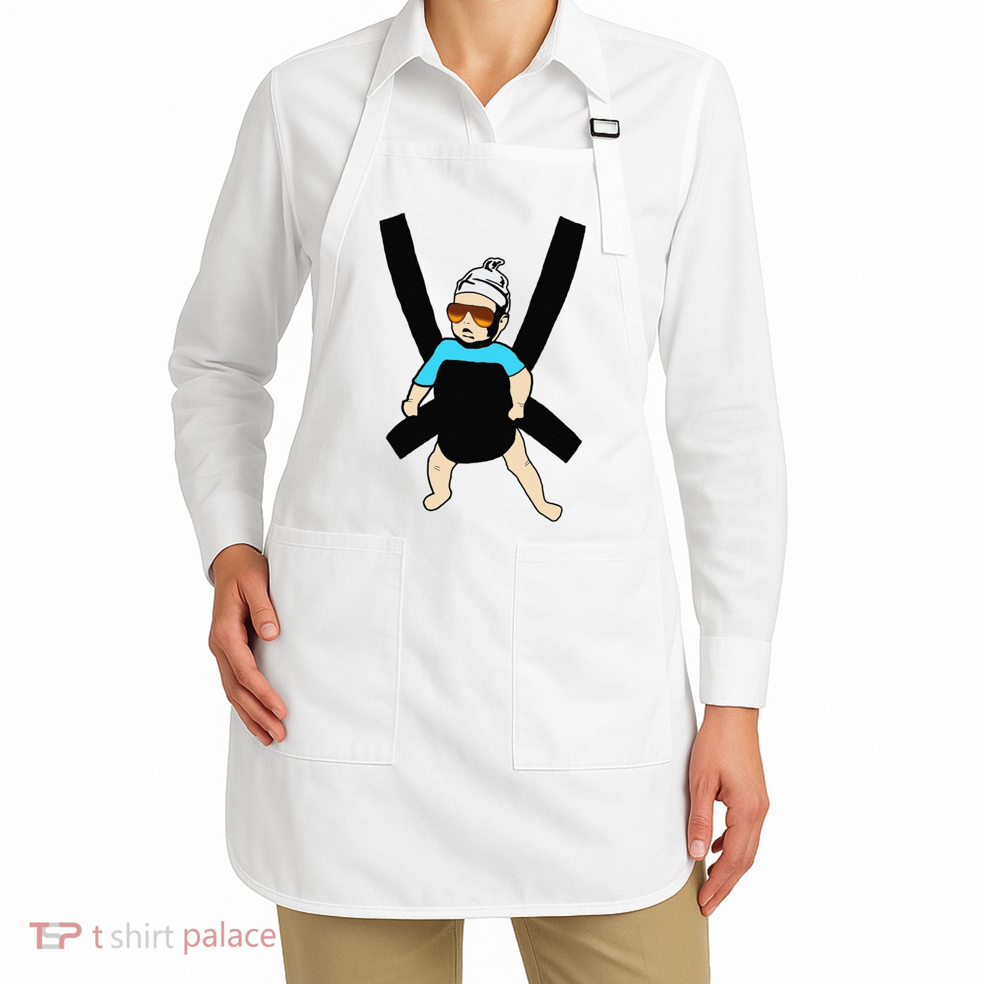 Carlos Hangover Baby with sunglasses in a strap Apron