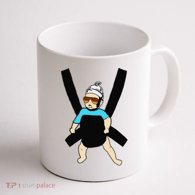 Carlos Hangover Baby with sunglasses in a strap Coffee Mug back