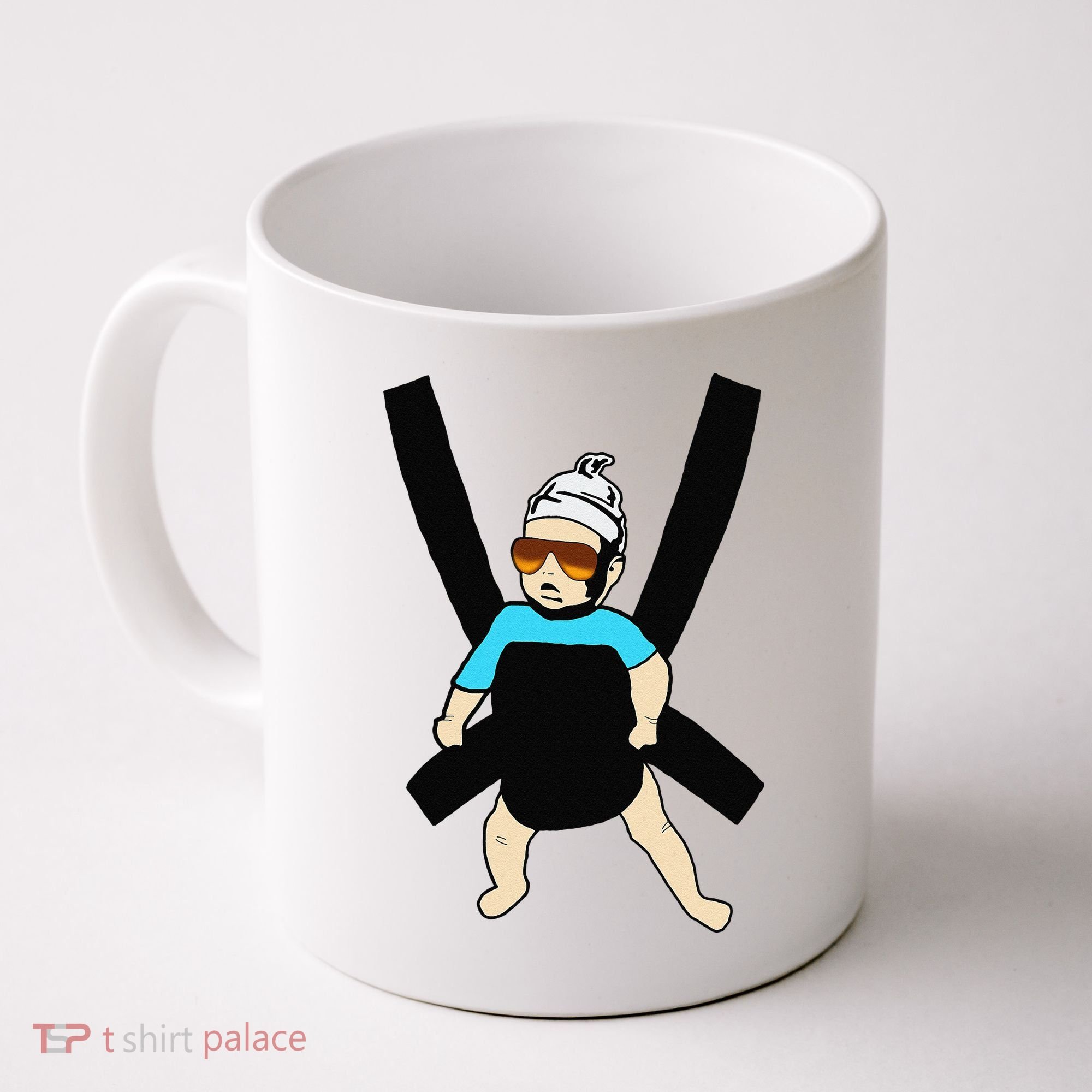 Carlos Hangover Baby with sunglasses in a strap Coffee Mug