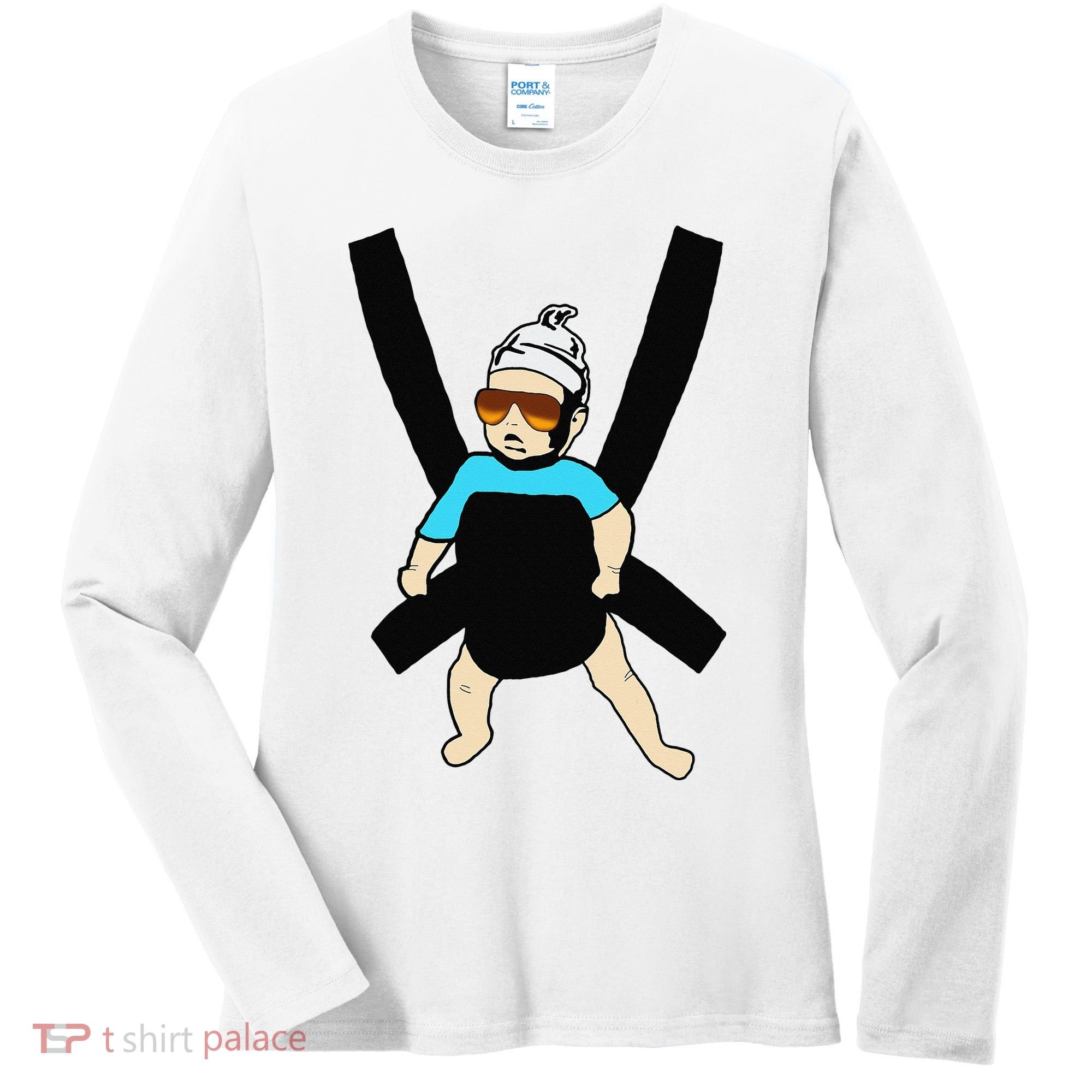 Carlos Hangover Baby with sunglasses in a strap Women's Long Sleeve Shirt