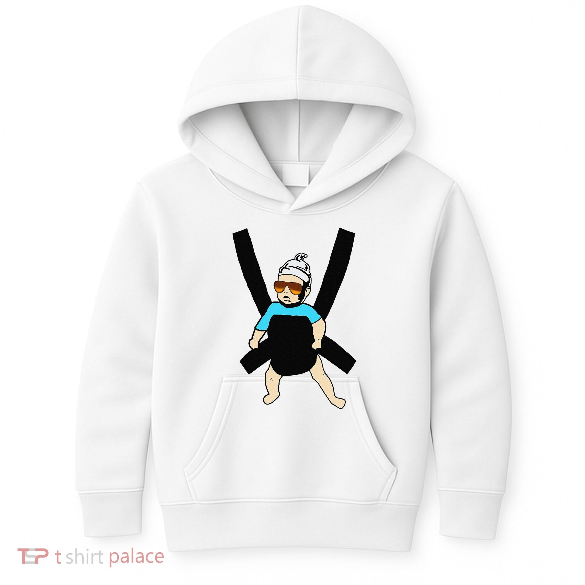 Carlos Hangover Baby with sunglasses in a strap Kids Hoodie