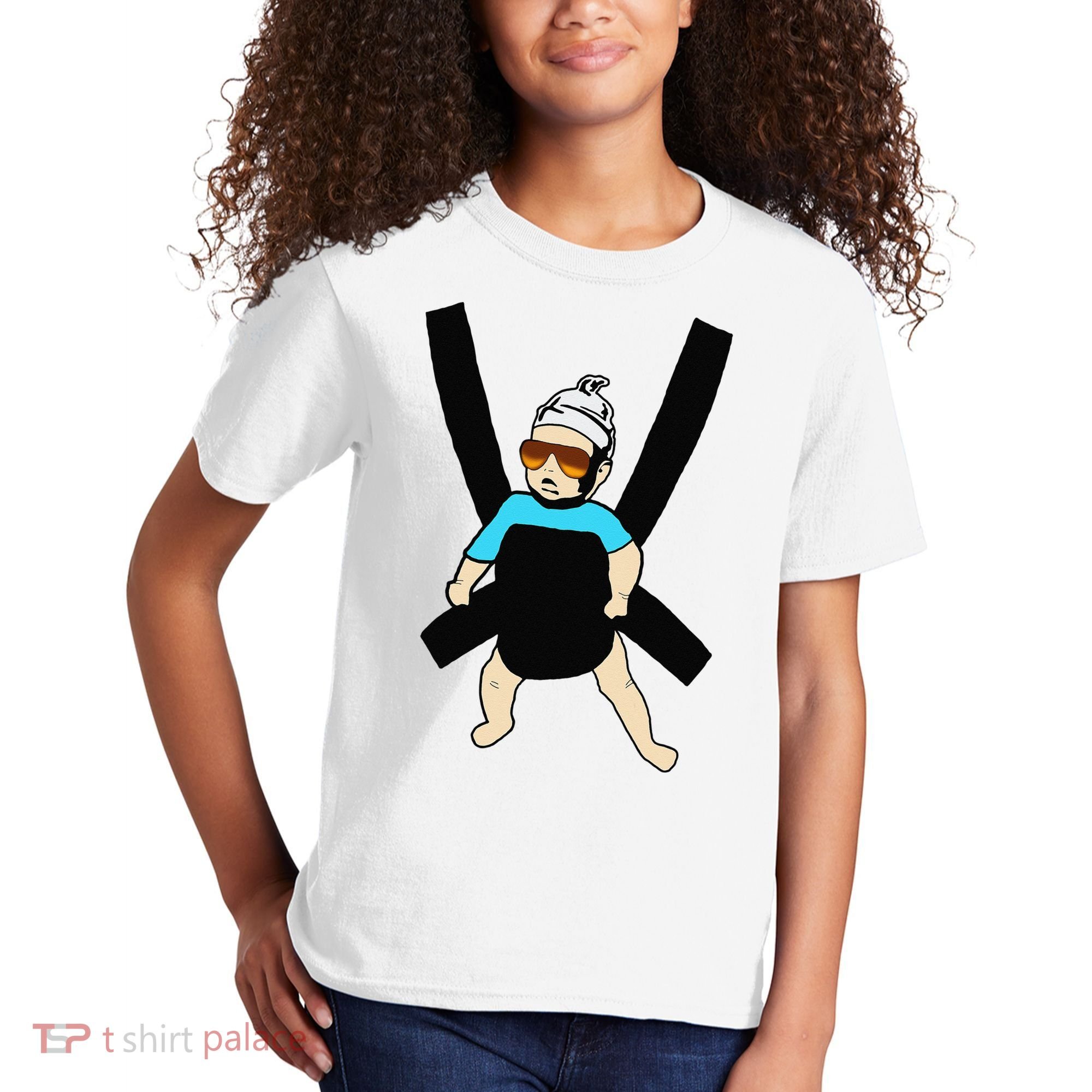 Carlos Hangover Baby with sunglasses in a strap Kids T-Shirt