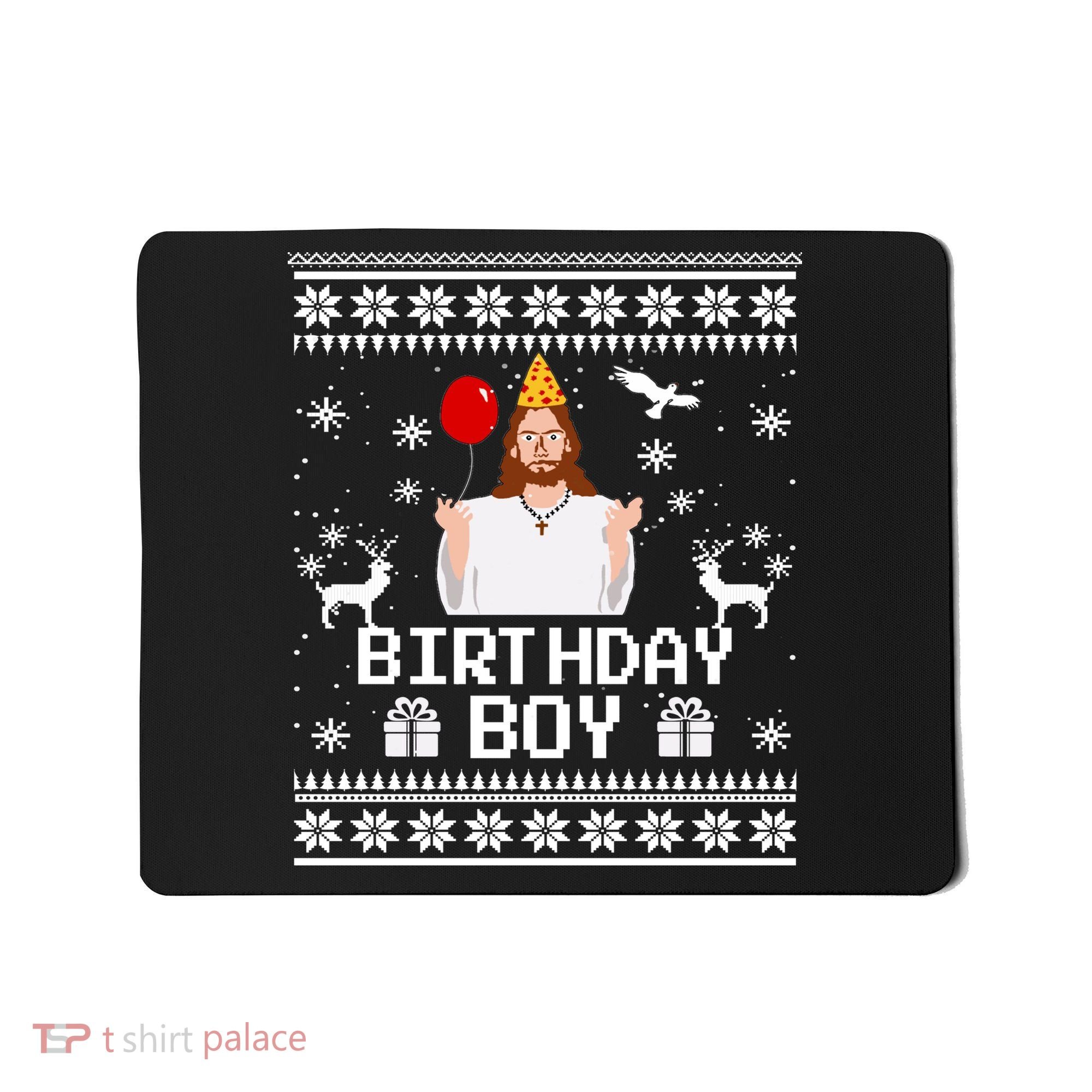 Christian Happy Birthday Jesus Birthday Boy Ugly Christmas Sweater Mousepad