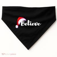 Christmas Holidays Believe Santa Claus USA-Made Doggie Bandana thumb 0