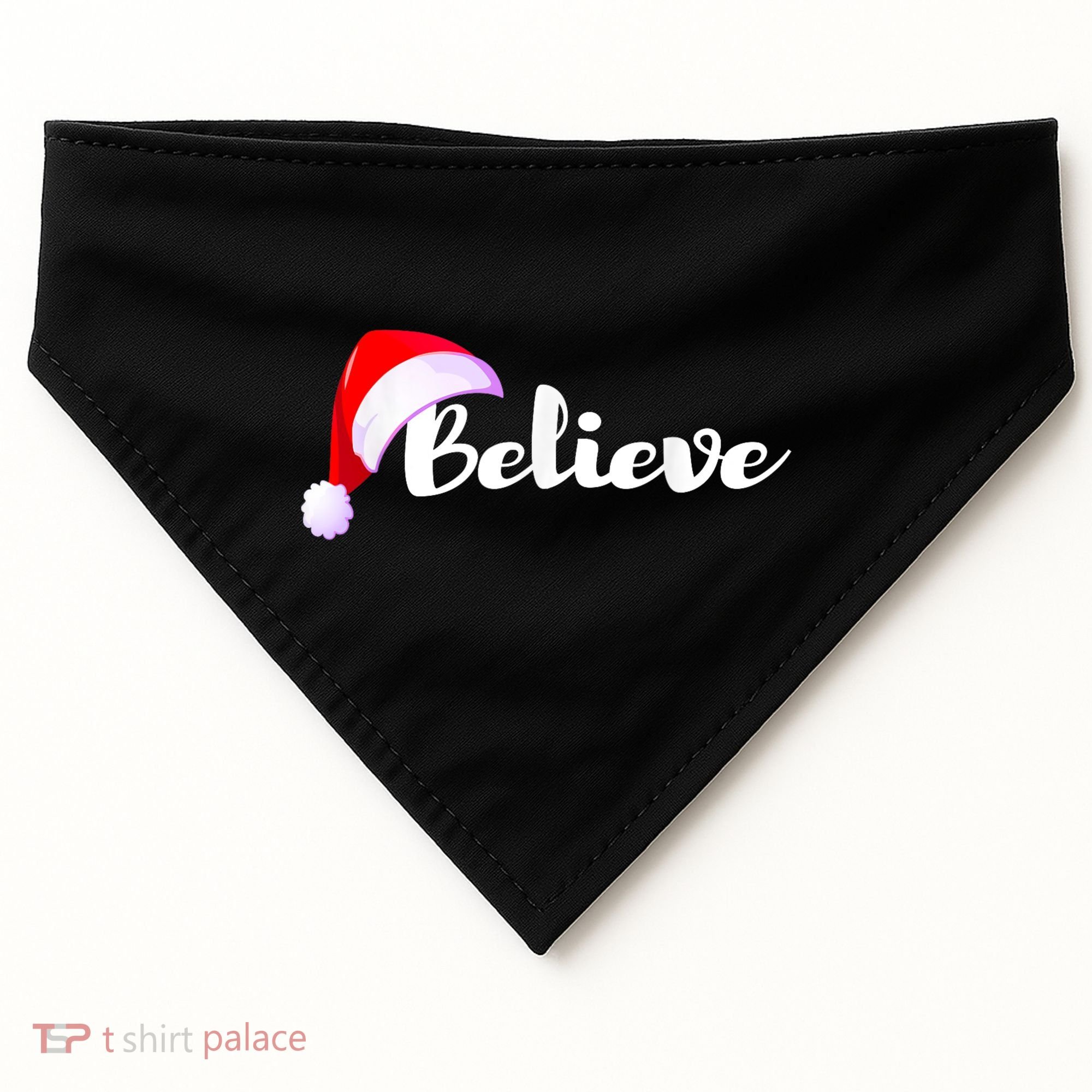 Christmas Holidays Believe Santa Claus USA-Made Doggie Bandana