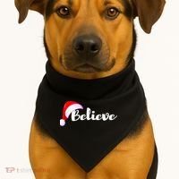 Christmas Holidays Believe Santa Claus USA-Made Doggie Bandana thumb 1