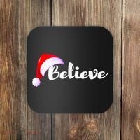Christmas Holidays Believe Santa Claus Coaster thumb 0