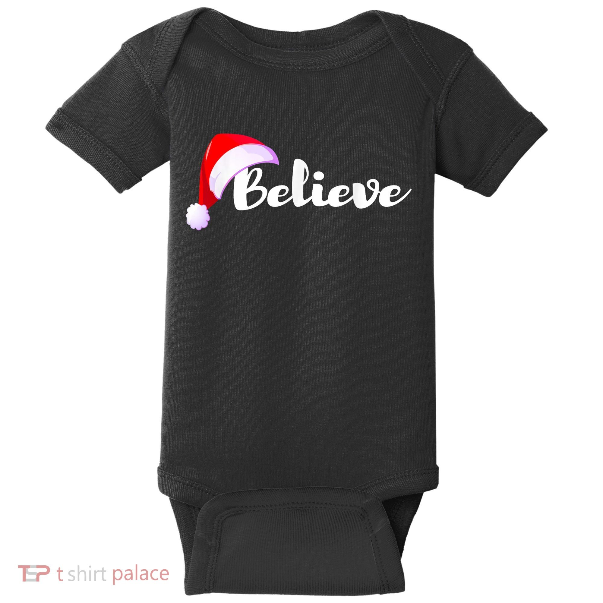 Christmas Holidays Believe Santa Claus Baby Bodysuit