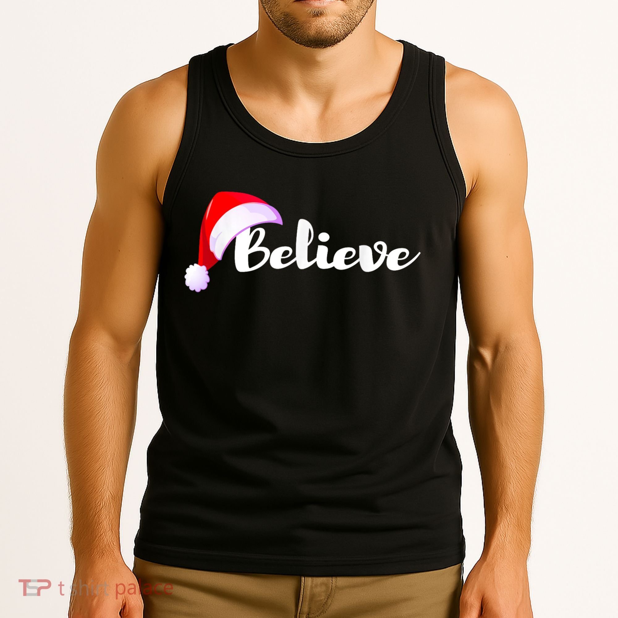 Christmas Holidays Believe Santa Claus Tank Top