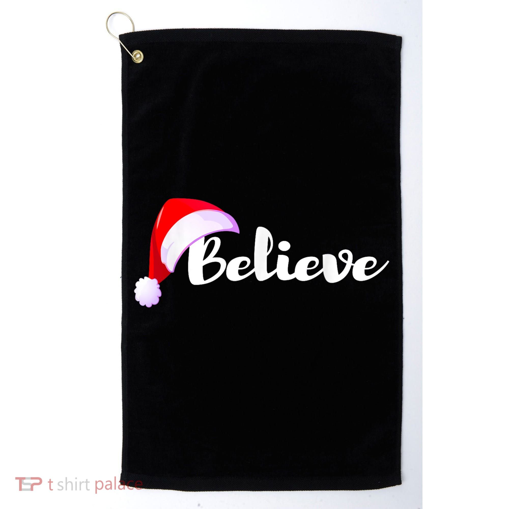 Christmas Holidays Believe Santa Claus Golf Towel
