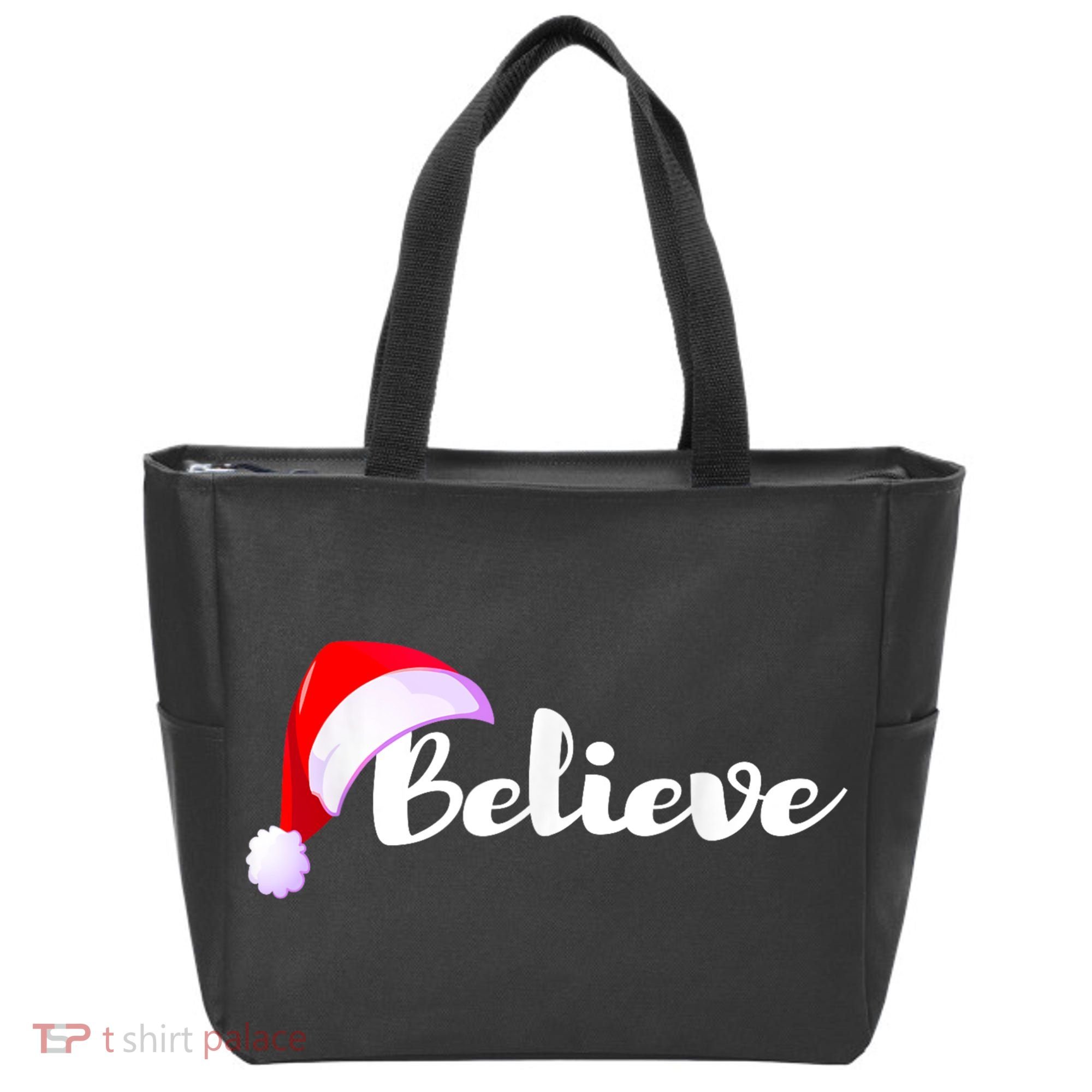 Christmas Holidays Believe Santa Claus Tote Bag