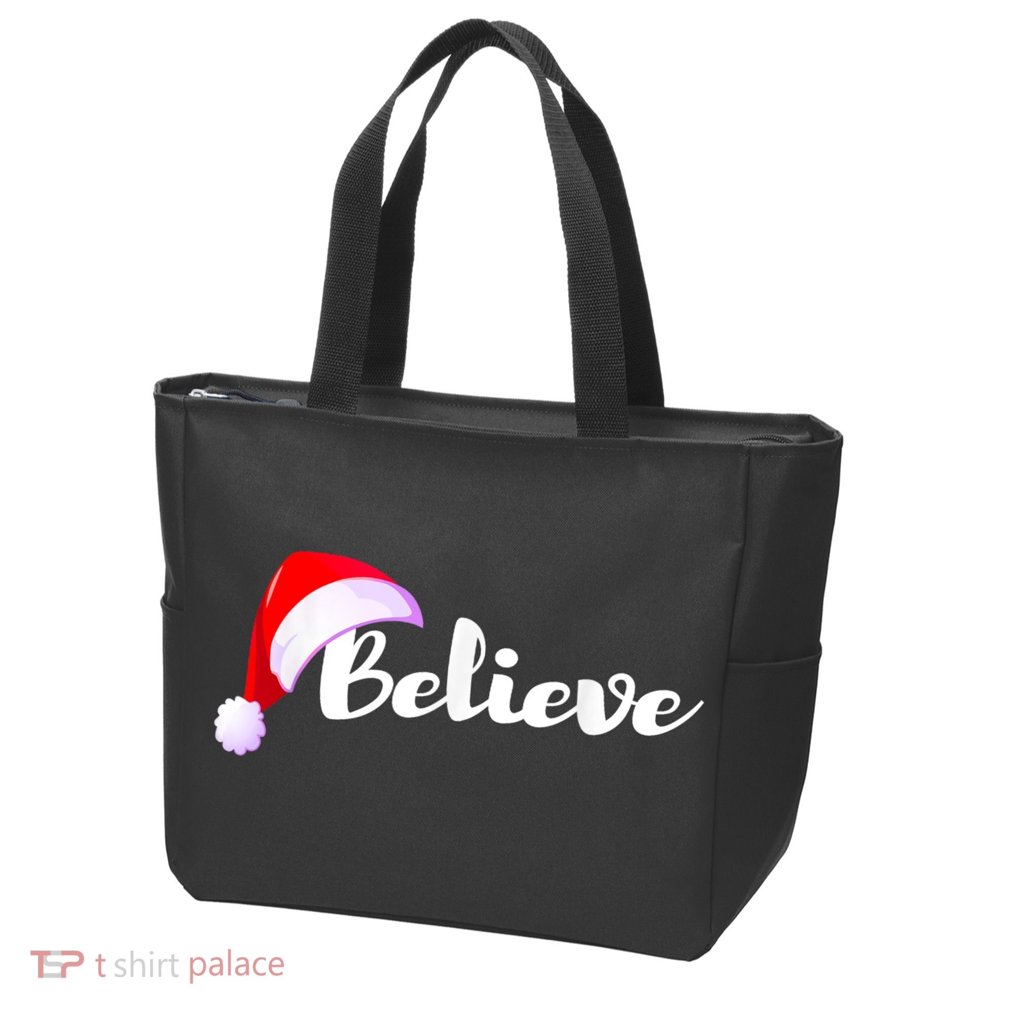 Christmas Holidays Believe Santa Claus Tote Bag