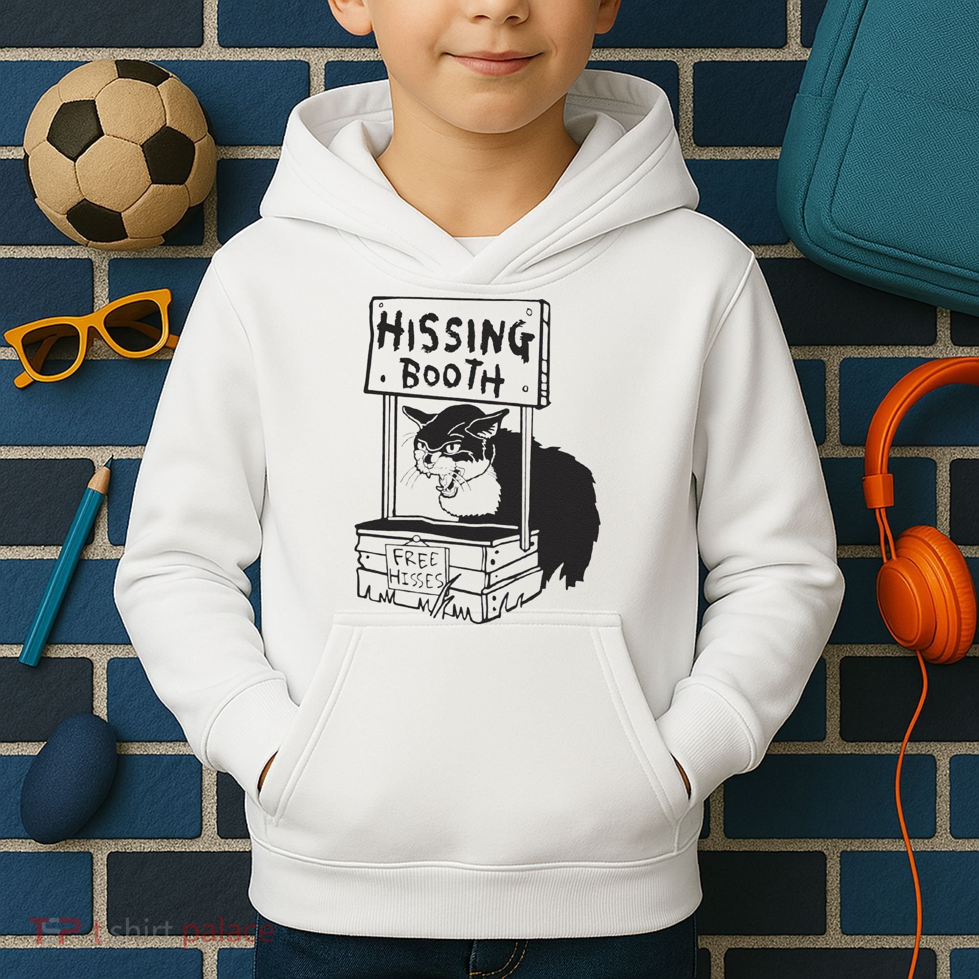 Cat Hissing Booth Free Hisses Kids Hoodie