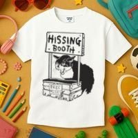 Cat Hissing Booth Free Hisses Kids T-Shirt thumb 3
