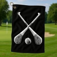 Crossed Hurling Bats Golf Towel thumb 1