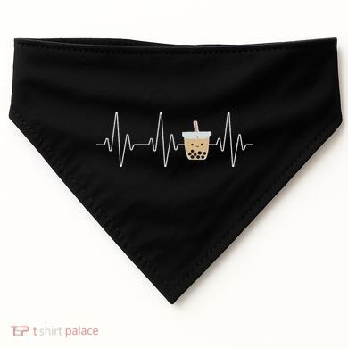 Cute Heartbeat Bubble Tea Boba Milk Tea Kawaii Gift Idea USA-Made Doggie Bandana