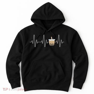 Cute Heartbeat Bubble Tea Boba Milk Tea Kawaii Gift Idea Hoodie