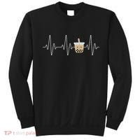 Cute Heartbeat Bubble Tea Boba Milk Tea Kawaii Gift Idea Sweatshirt thumb 0