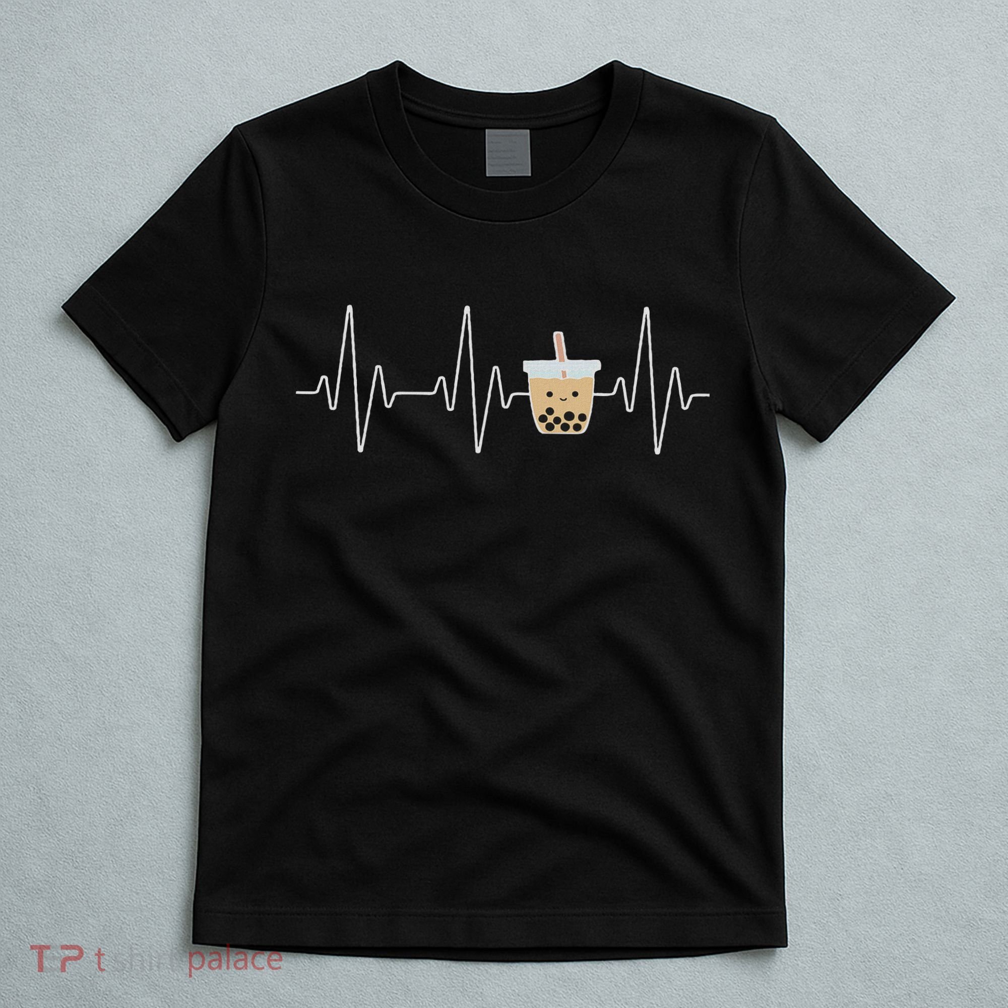 Cute Heartbeat Bubble Tea Boba Milk Tea Kawaii Gift Idea T-Shirt