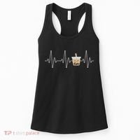 Cute Heartbeat Bubble Tea Boba Milk Tea Kawaii Gift Idea Women's Tank Top thumb 0