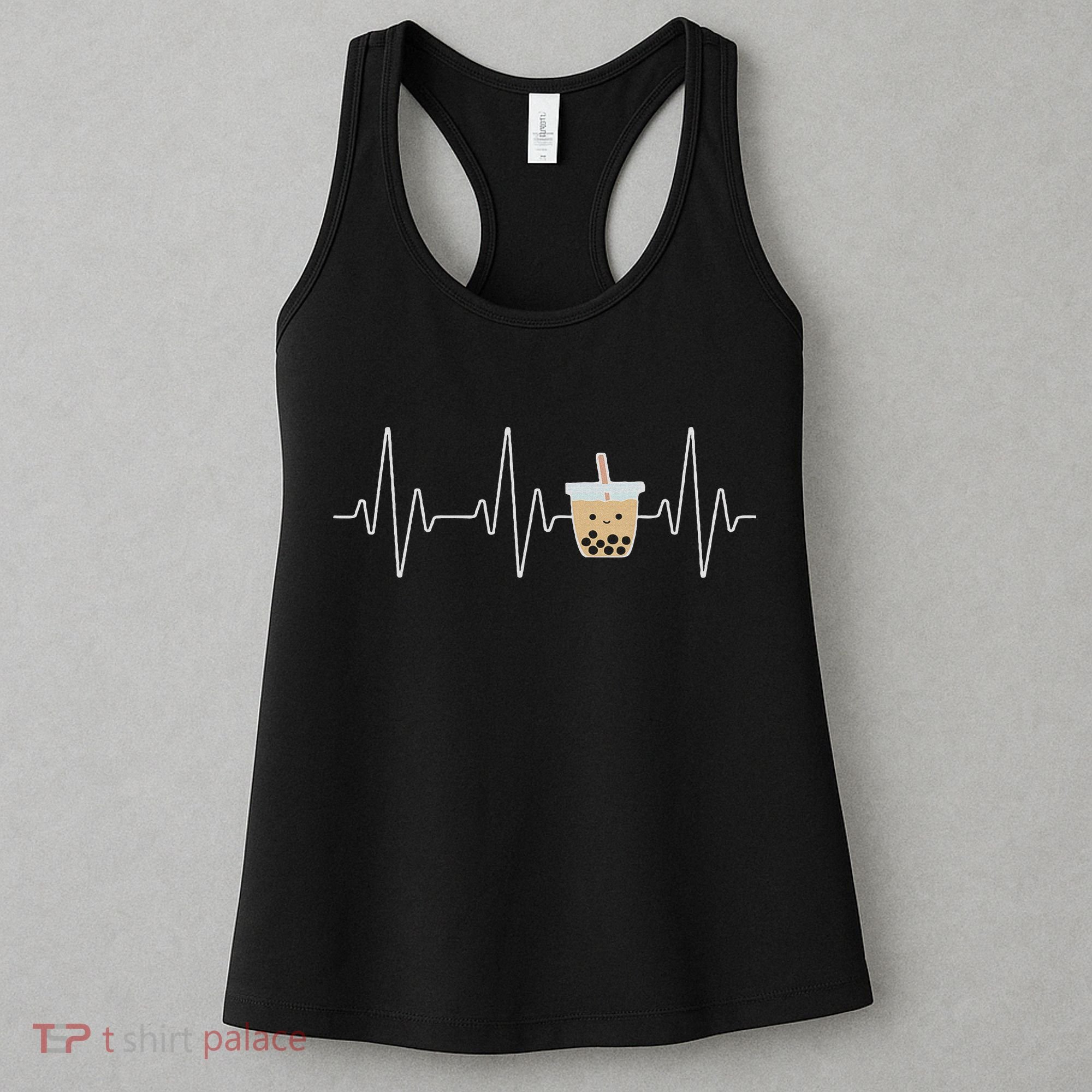 Cute Heartbeat Bubble Tea Boba Milk Tea Kawaii Gift Idea Women's Tank Top