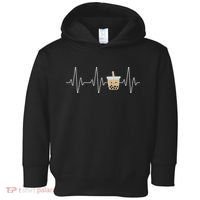 Cute Heartbeat Bubble Tea Boba Milk Tea Kawaii Gift Idea Toddler Hoodie thumb 0