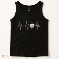 Cute Heartbeat Bubble Tea Boba Milk Tea Kawaii Gift Idea Tank Top thumb 2