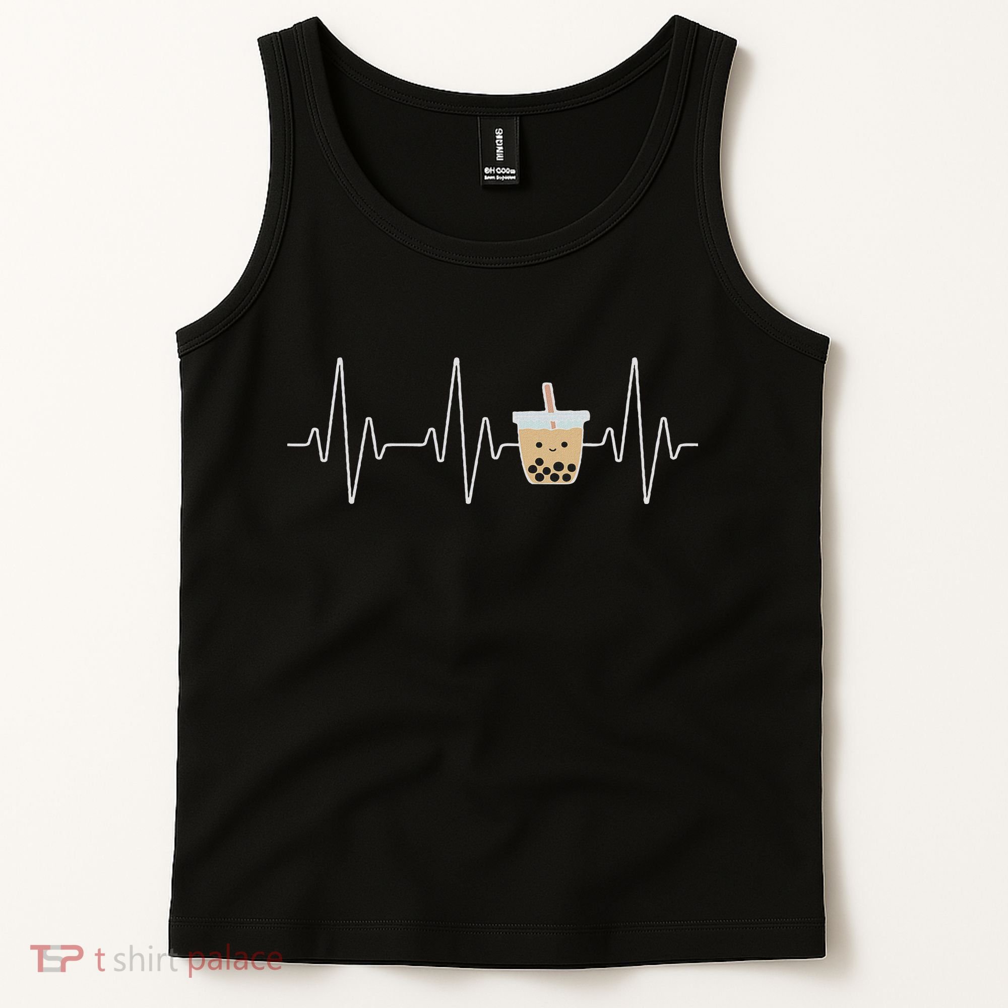 Cute Heartbeat Bubble Tea Boba Milk Tea Kawaii Gift Idea Tank Top